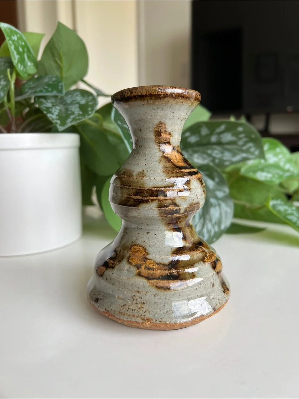 Vintage Handmade Pottery Vase Neutral Decor